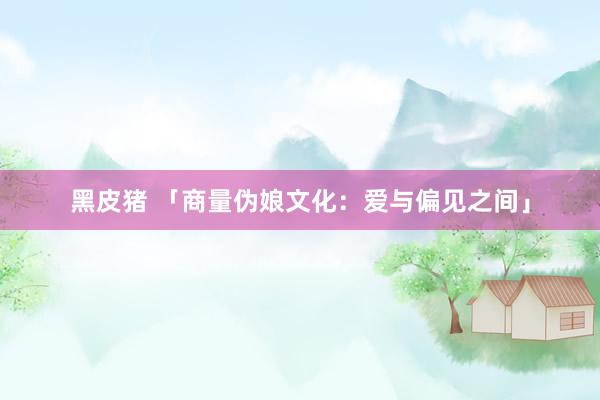 黑皮猪 「商量伪娘文化：爱与偏见之间」