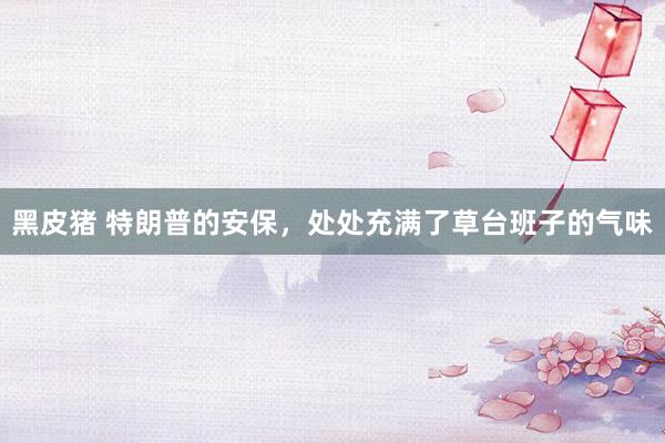 黑皮猪 特朗普的安保，处处充满了草台班子的气味