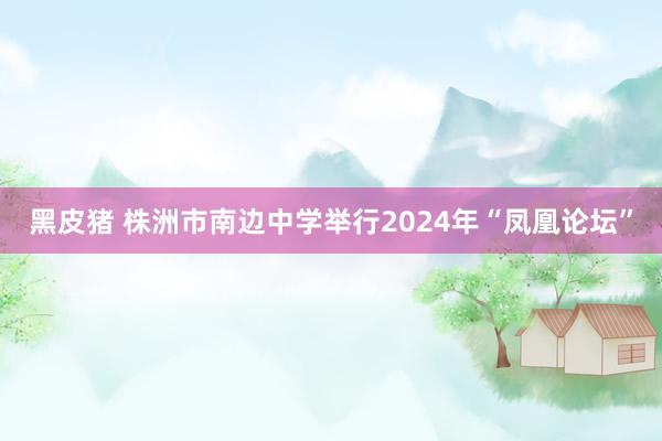 黑皮猪 株洲市南边中学举行2024年“凤凰论坛”
