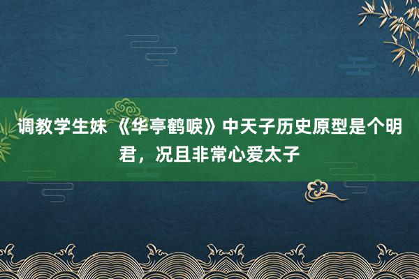 调教学生妹 《华亭鹤唳》中天子历史原型是个明君，况且非常心爱太子