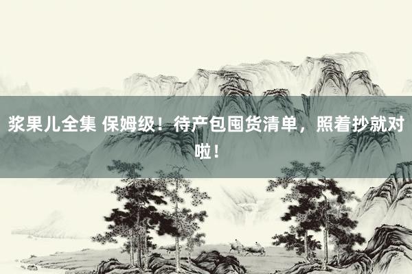 浆果儿全集 保姆级！待产包囤货清单，照着抄就对啦！