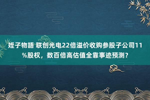 姪子物語 联创光电22倍溢价收购参股子公司11%股权，数百倍高估值全靠事迹预测？
