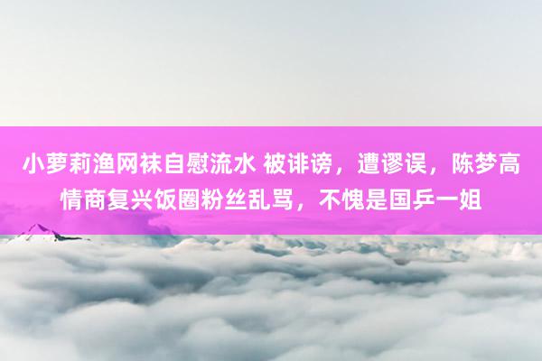 小萝莉渔网袜自慰流水 被诽谤，遭谬误，陈梦高情商复兴饭圈粉丝乱骂，不愧是国乒一姐