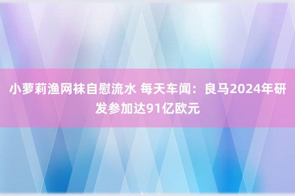 小萝莉渔网袜自慰流水 每天车闻：良马2024年研发参加达91亿欧元