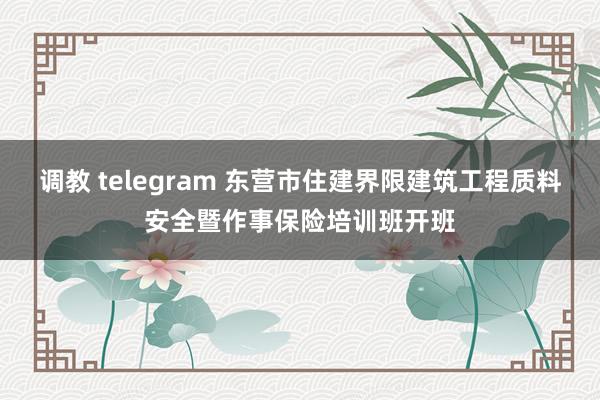 调教 telegram 东营市住建界限建筑工程质料安全暨作事保险培训班开班
