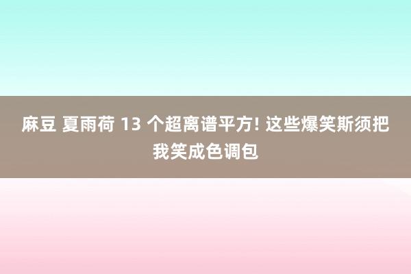 麻豆 夏雨荷 13 个超离谱平方! 这些爆笑斯须把我笑成色调包